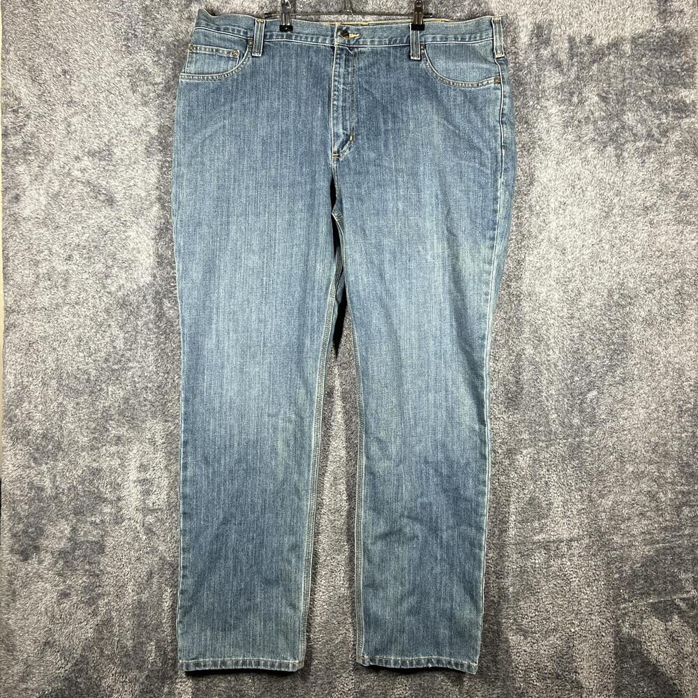 Carhartt Jeans Mens 42x32 Blue Straight Traditional Fit Denim Medium Wash
